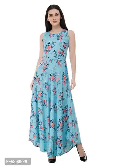 Stylish Women's Crepe Floral Print Dresses-thumb0