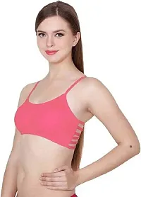 SPIRIT BEAUTY Women's Cotton Blend Lightly Padded Wire Free Bralette Bra (SPCPBM_204_Black, Pink_Free Size)-thumb4