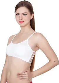 SPIRIT BEAUTY Women 6 Straps Padded Bra White  Navy Blue-thumb3