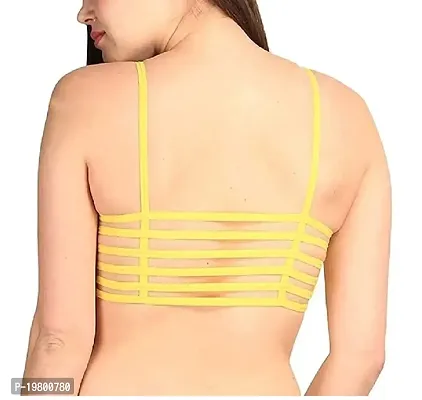 SPIRIT BEAUTY Designer Stylish Comfortable Regular 6 Straps Bra for Women's and Girls Set of 2 (Size 26 to 32)(Baby Pink  Yellow)-thumb3