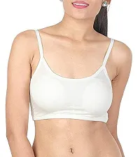 SPIRIT BEAUTY Girls' Cotton  Polyester Lightly Padded, with Removable Pads Non-Wired Bralette Bra Pack of 3 - (White, Free)-thumb2