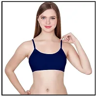 SPIRIT BEAUTY Designer Stylish Comfortable Regular 6 Straps Bra for Women's and Girls Set of 2 (Size 26 to 32)(Blue)-thumb3