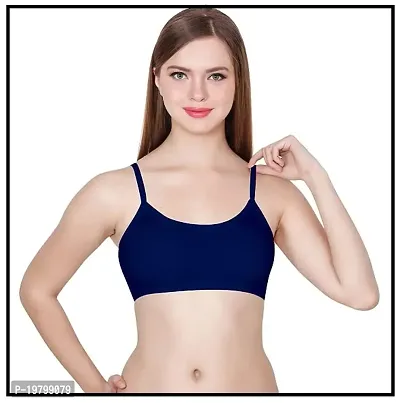 SPIRIT BEAUTY Designer Stylish Comfortable Regular 6 Straps Bra for Women's and Girls Set of 2 (Size 26 to 32)(Blue)-thumb4