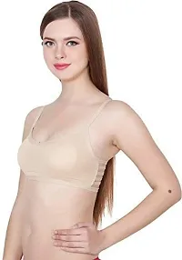 SPIRIT BEAUTY Girls' Cotton  Polyester Lightly Padded, with Removable Pads Non-Wired Bralette Bra-(Beige, Free)-thumb2