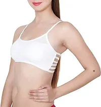 SPIRIT BEAUTY Girls' Cotton  Polyester Lightly Padded, with Removable Pads Non-Wired Bralette Bra Pack of 3 - (White, Free)-thumb1