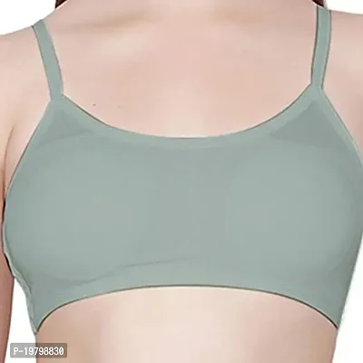 Spirit Beauty Women's Cotton Lightly Padded Wire Free Sports Bra Pack Of 3 _Color: Grey-thumb5