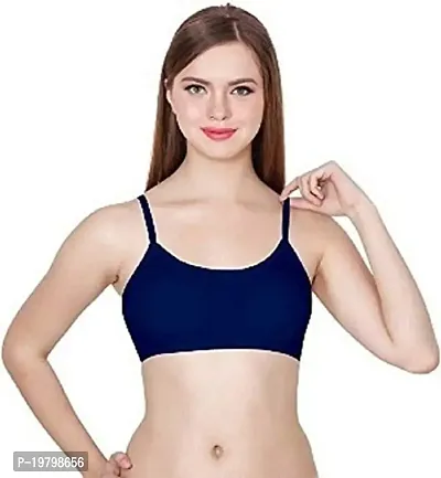 SPIRIT BEAUTY Women 6 Straps Padded Bra Baby Pink  Navy Blue-thumb5