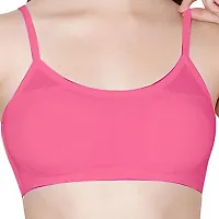 SPIRIT BEAUTY Women's Cotton Lightly Padded with Removable Pads Wire Free Sports Bra (SPCPBM_230_Purple, Pink and Sky Blue_Free Size)-thumb3