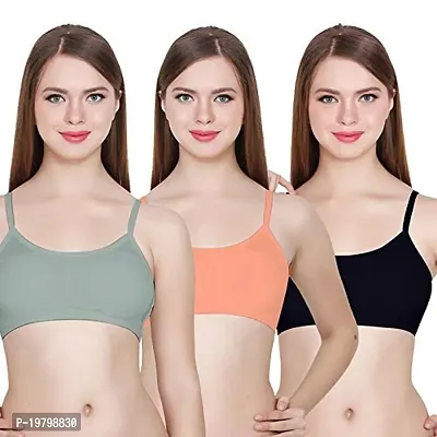 Buy online Pack Of 3 Lightly Padded Sports Bra from lingerie for