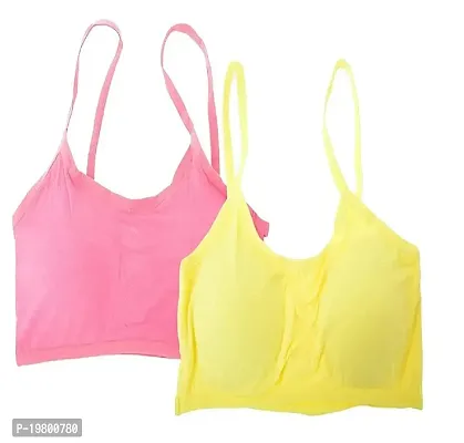 SPIRIT BEAUTY Designer Stylish Comfortable Regular 6 Straps Bra for Women's and Girls Set of 2 (Size 26 to 32)(Baby Pink  Yellow)-thumb4