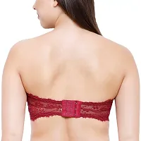 SPIRIT BEAUTY Women's Cotton Lightly Padded, with Removable Pads Regular Strapless Bra - Maroon-thumb2