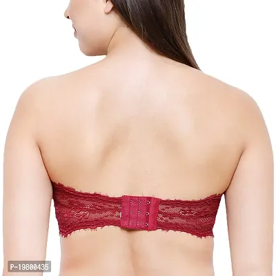 SPIRIT BEAUTY Women's Cotton Lightly Padded, with Removable Pads Regular Strapless Bra - Maroon-thumb3