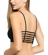 SPIRIT BEAUTY Women's 6 Straps Padded Bralette Bra with Removable Pads (Black, Free Size)-thumb1