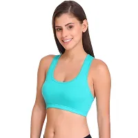 SPIRIT BEAUTY Sports Bra for Women, Yoga Bra, Padded Medium Support Running Bras Workout Bras Athletic Bras Pack of 2 (Navy Blue  Skin)-thumb1