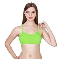 Spirit Beauty Women's Cotton Lightly Padded Wire Free Sports Bra Orange, Sky Blue  Green-thumb1