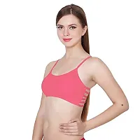 SPIRIT BEAUTY Women's Cotton Lightly Padded with Removable Pads Wire Free Sports Bra (SPCPBM_230_Purple, Pink and Sky Blue_Free Size)-thumb1