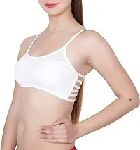 Spirit BEAUTYCotton  Polyester Lightly Padded, with Removable Pads Non-Wired Bralette Bra (Pack of 3) (White, Free)-thumb2