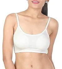 Spirit BEAUTYCotton  Polyester Lightly Padded, with Removable Pads Non-Wired Bralette Bra (Pack of 3) (White, Free)-thumb1