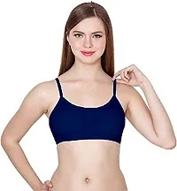 SPIRIT BEAUTY Women 6 Straps Padded Bra Navy Blue (Pack of 2)-thumb2