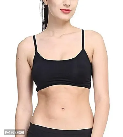 Spirit BEAUTYCotton  Polyester Lightly Padded, with Removable Pads Non-Wired Bralette Bra (Pack of 3) (Black, Free)-thumb2