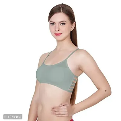 Spirit Beauty Women's Cotton Lightly Padded Wire Free Sports Bra Pack Of 3 _Color: Grey-thumb3