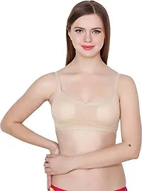 SPIRIT BEAUTY Girls' Cotton  Polyester Lightly Padded, with Removable Pads Non-Wired Bralette Bra Pack of 3-(Beige, Free)-thumb2