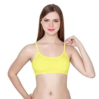 Spirit Beauty Women's Cotton Lightly Padded Wire Free Sports Bra Yellow, Blue  Purple-thumb1