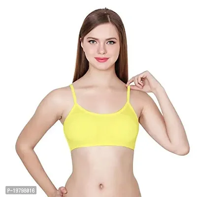 Spirit Beauty Women's Cotton Lightly Padded Wire Free Sports Bra Yellow, Blue  Purple-thumb2