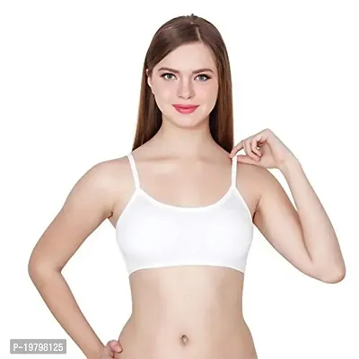 SPIRIT BEAUTY Women's Cotton Lightly Padded, with Removable Pads Sports Bra (Pack of 3) (Beige, White  Black, Free)-thumb2