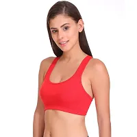 SPIRIT BEAUTY Sports Bra for Women, Yoga Bra, Padded Medium Support Running Bras Workout Bras Athletic Bras Pack of 2 (Black  Red) Multicolour-thumb1