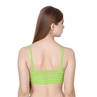 SPIRIT BEAUTY Designer Stylish Comfortable Regular 6 Straps Bra for Women's and Girls Set of 3(Size 26 to 32)(Orange, Light Blue  Green)-thumb1