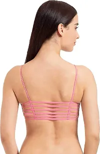 SPIRIT BEAUTY Women 6 Straps Padded Bra Baby Pink  Navy Blue-thumb2