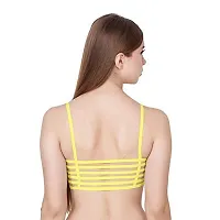 SPIRIT BEAUTY Designer Stylish Comfortable Regular 6 Straps Bra for Women's and Girls Set of 3(Size 26 to 32)(Yellow, Navy Blue  Black)-thumb2