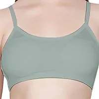 SPIRIT BEAUTY Women's Cotton Lightly Padded, with Removable Pads Sports Bra (Pack of 3) (Pink, Grey  Blue, Free)-thumb4