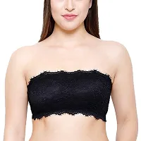 Spirit BEAUTYWomen's Cotton, Nylon, Polyamide  Spandex Lightly Padded, with Removable Pads Bandeau Bra - Black  Skin Multicolour-thumb2