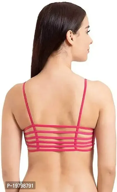 Spirit BEAUTYWomen Synthetic Lightly Padded Non-Wired Bralette Bra (Red  Pink Free Size)-thumb3