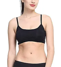 SPIRIT BEAUTY Women's Cotton Lightly Padded, with Removable Pads Sports Bra (Pack of 3) (Grey, Orange  Black, Free) (Free Size, Black)-thumb3