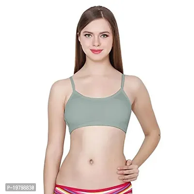Spirit Beauty Women's Cotton Lightly Padded Wire Free Sports Bra Pack Of 3 _Color: Grey-thumb2