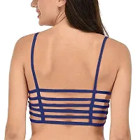 SPIRIT BEAUTY Designer Stylish Comfortable Regular 6 Straps Bra for Women's and Girls Set of 3(Size 26 to 32)(Black,Blue  White)-thumb4