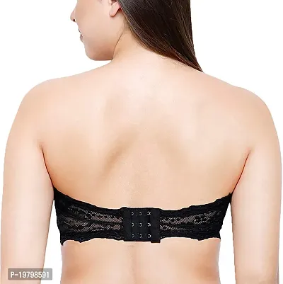 Spirit BEAUTYWomen's Cotton, Nylon, Polyamide  Spandex Lightly Padded, with Removable Pads Bandeau Bra - Black  Skin Multicolour-thumb4