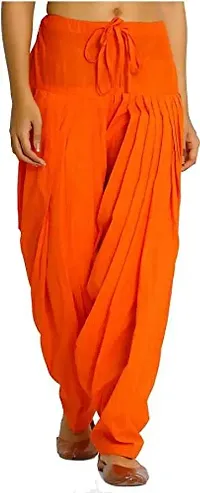 ENDFASHION Woman's Cotten Plain Patiala Salwar (Free -Size) (Cotton, Orange)