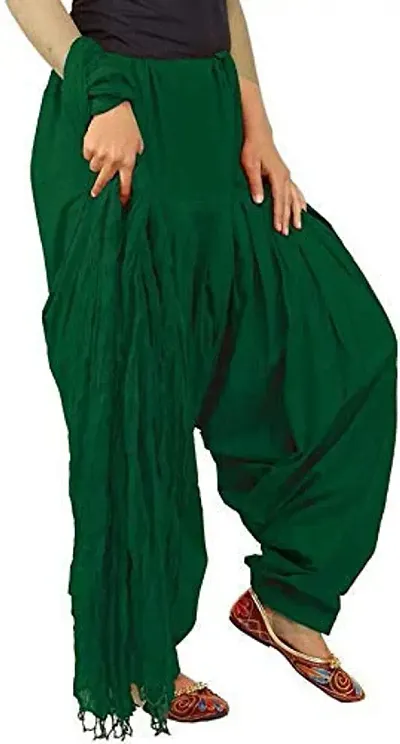 Branded Filter Products Women's Cotton Plain Traditional Punjabi Patiala Pant With Dupatta Set (Free Size)
