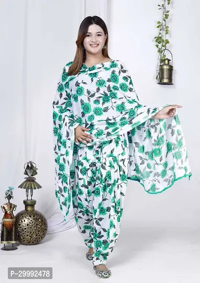 Stylish Cotton Printed Patiala Salwar with Dupatta-thumb0