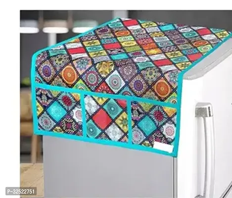 Designer Multicoloured Polyester Printed Fridge Cover-thumb0