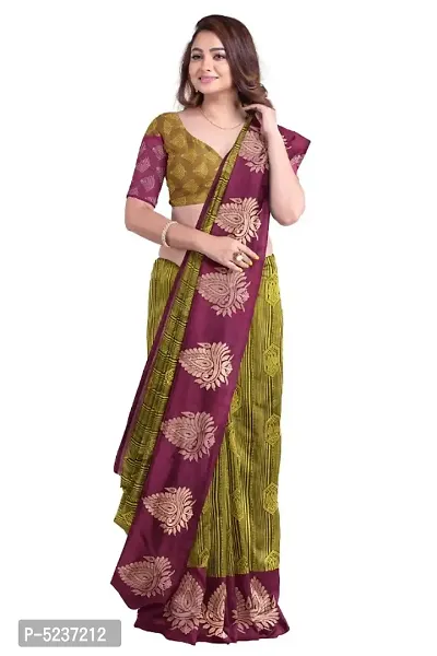 Beautiful Art Silk Saree with Blouse piece-thumb2