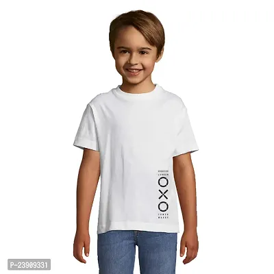 Beautiful White Cotton Blend Tees For Boys