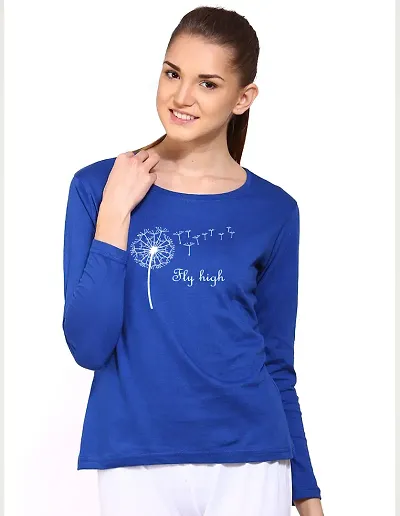 Elegant Blend Full Sleeve Tshirt For Women