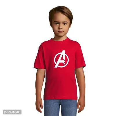 Beautiful Red Cotton Blend Tees For Boys-thumb0