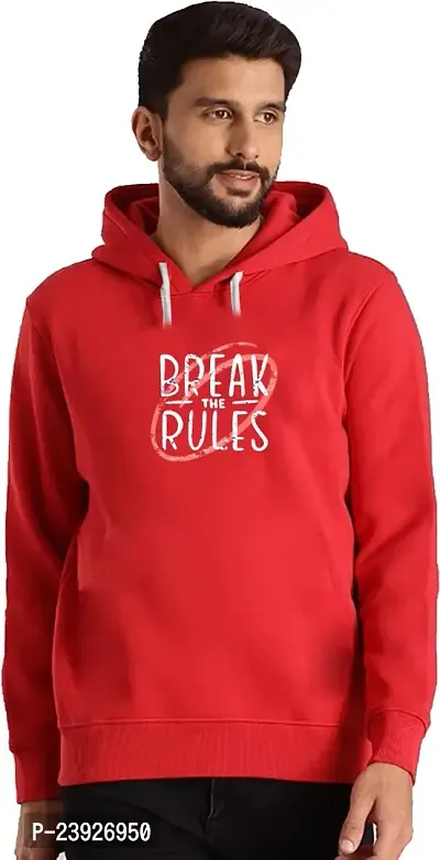 Trendy Red Cotton Blend Self Pattern Hoodies For Men-thumb0