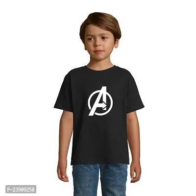 Beautiful Black Cotton Blend Tees For Boys